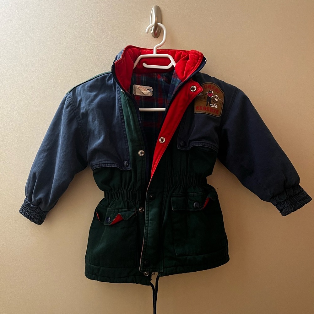 Vintage Kids Navy and Red Jacket